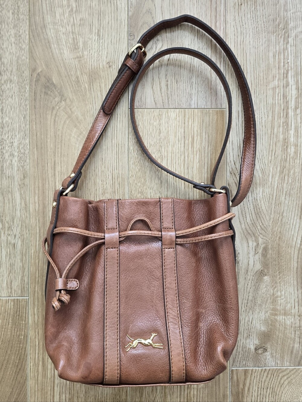 BIMBA Y LOLA Cognac Leather Crossbody/ Shoulder Bag- Convertible Bag